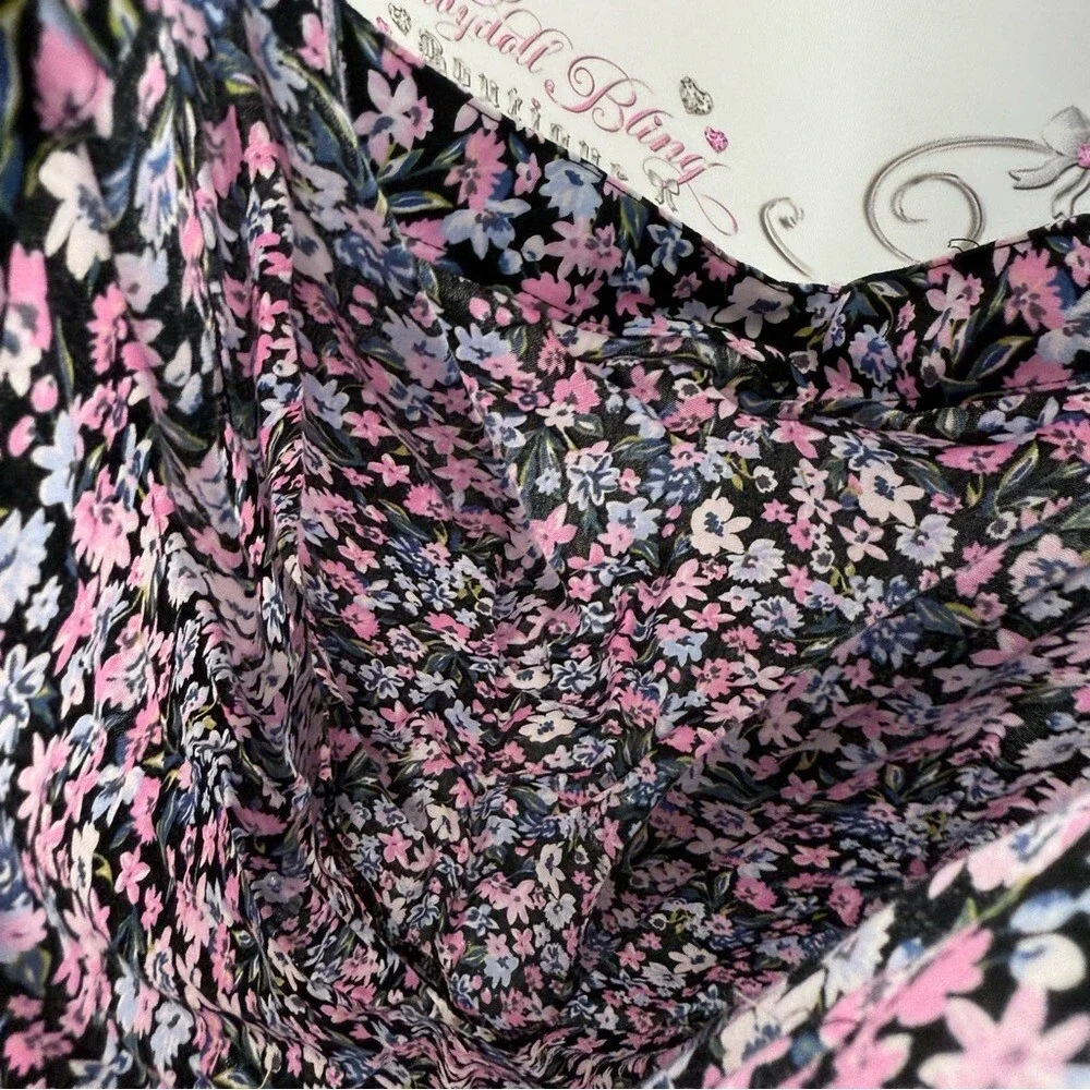 Bag tote shoulder slouchy flowers Floral Black and Pink Women's Hobo Bag